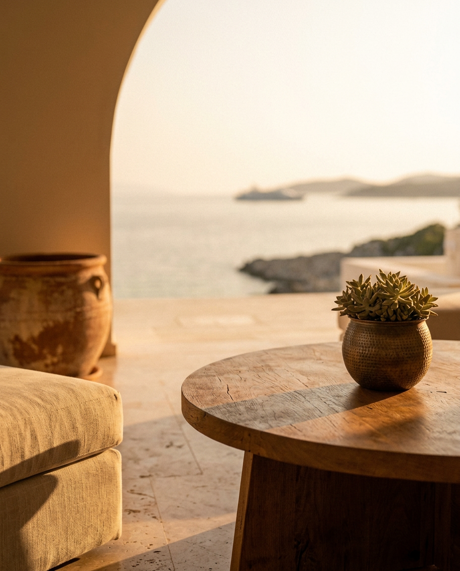 Terrace detail — seafront resort