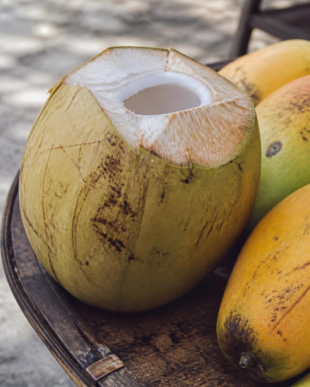 Coconut detail — tropical beach suite